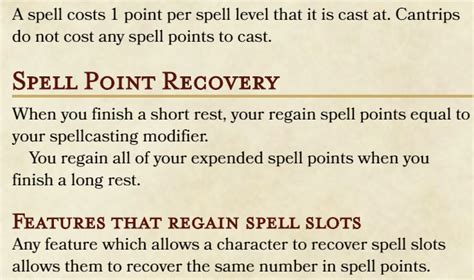 spell slots short rest